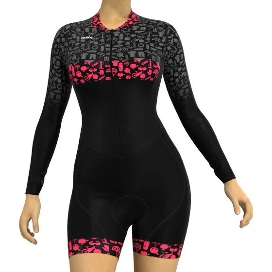 Enterizo Uniforme Ciclismo Mujer Red & Dark 6559