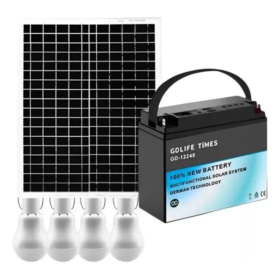 Bateria Recargable Portatil Con 4 Bombillos Panel Solar 12v