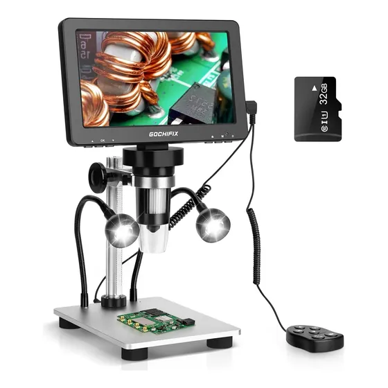 Microscopio Digital Lcd De 7 Pulgadas 1200x Para Adultos