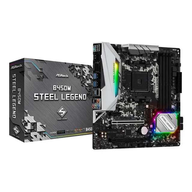 Board Asrock B450m Steel Legend - Motherboard Amd Ryzen Apus