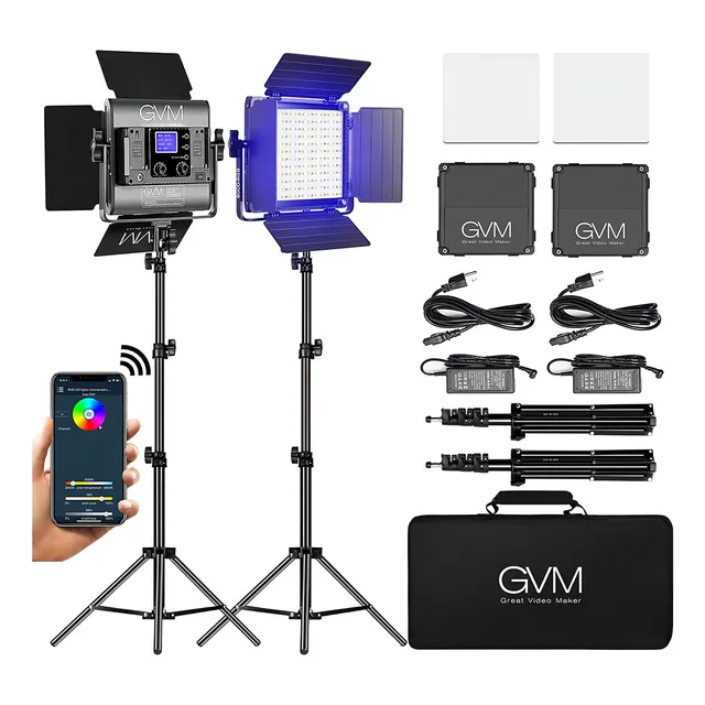 Kit Luces Iluminación Para Estudio Fotográfico GVM 800D 3200