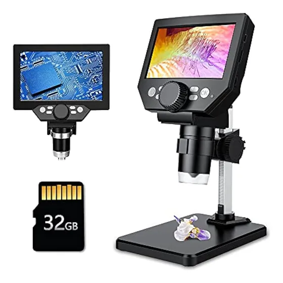 Microscopio Digital Lcd, 4,3 Pulgadas 1080p 10 Megapíxeles