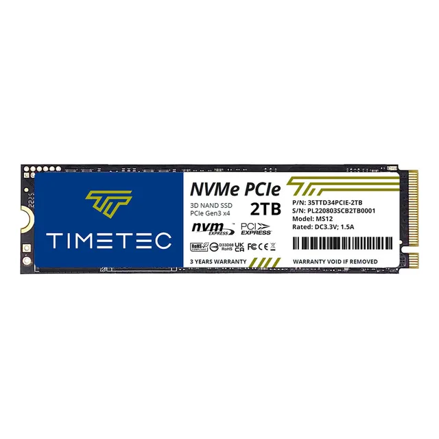 Timetec Ssd Nvme Pcie Gen3x4 8gb/s M.2 2280 3d Nand De Alto