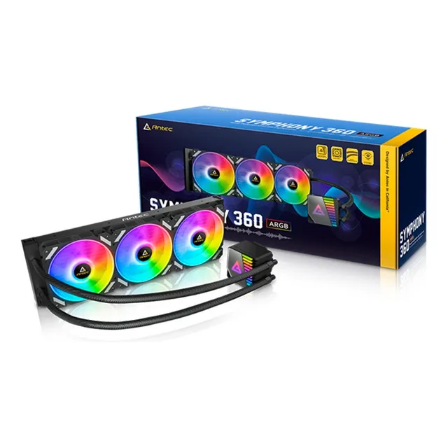 Enfriador de agua Aio Antec Symphony 360 Preto Argb 360mm