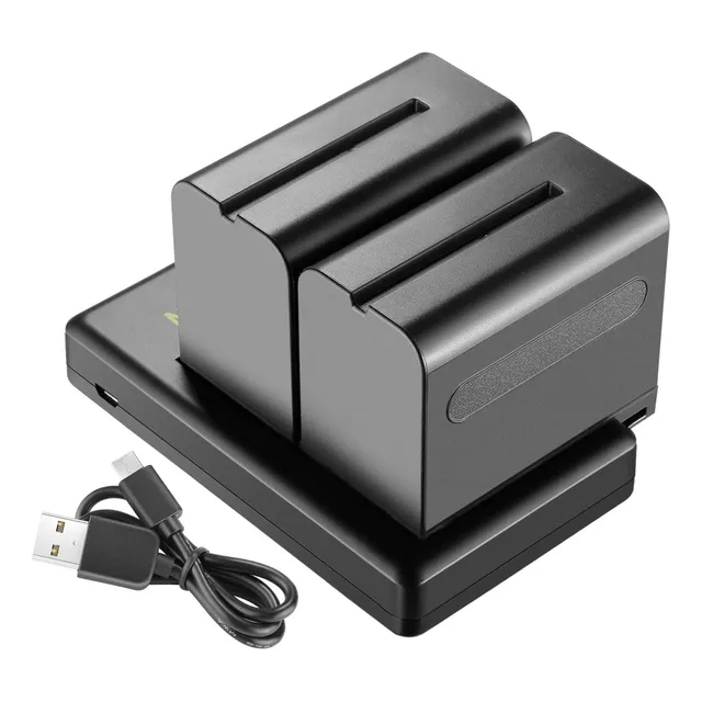 Kit X2 Baterías F970 + Cargador Dual Neewer Para Luces Led