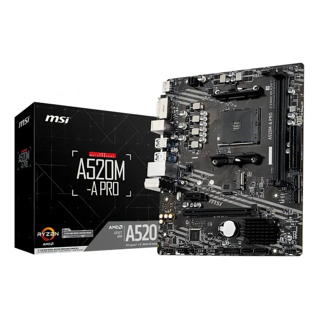 Tarjeta Madre Msi A520m-a Pro Am4 Matx Ddr4 Hdmi Dvi M.2