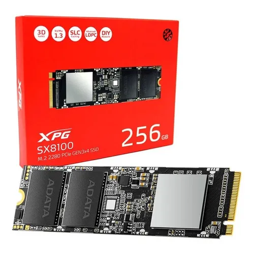 SSD M.2 Nvme Xpg Sx8100 PCI-e Gen3x4 ASx8100NP-256GT-C de 25