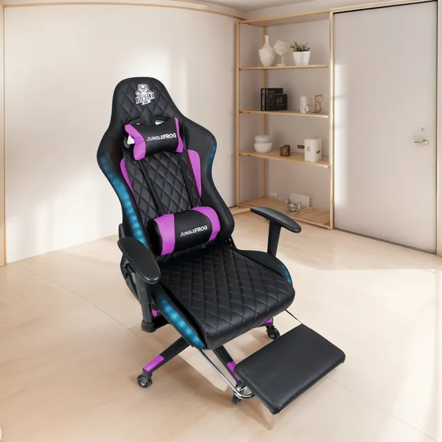 Silla Gamer Pro Junglefrog Con Luces - Parlantes Reposapies