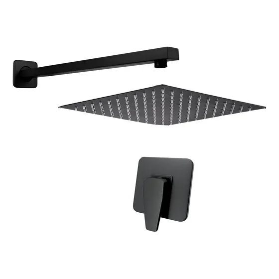 Kit Ducha Cuadrada + Mezclador De Ducha + Brazo C758 Acabado