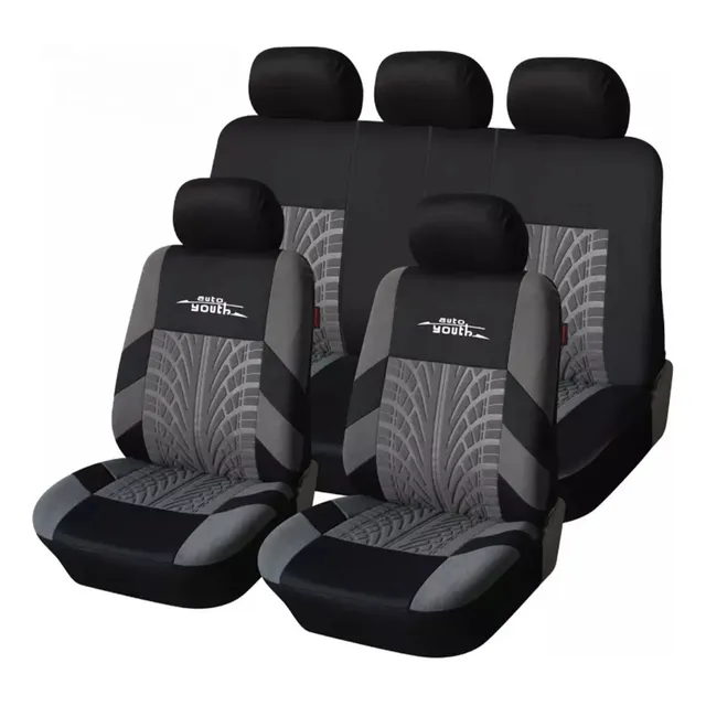 Forro De Sillas Para Carro Juego Completo Gris Por Negro